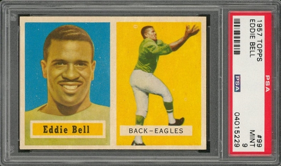 1957 Topps Football #99 Eddie Bell – PSA MINT 9 "1 of 2!"